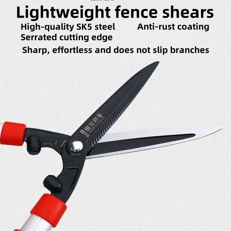SK5 Extendable Hedge Shears 8219 — Serrated Blade, Telescopic Handle, Professional Pruning