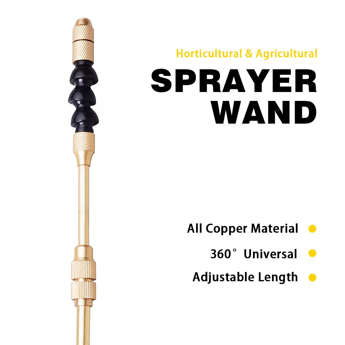 360° All-Copper Telescopic Spray Wand — Swivel Head, Adjustable Length, Universal Fit