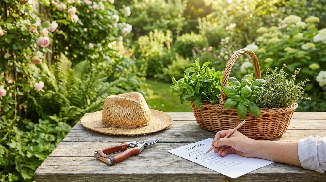 July garden checklist scene
