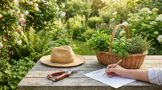 July garden checklist scene