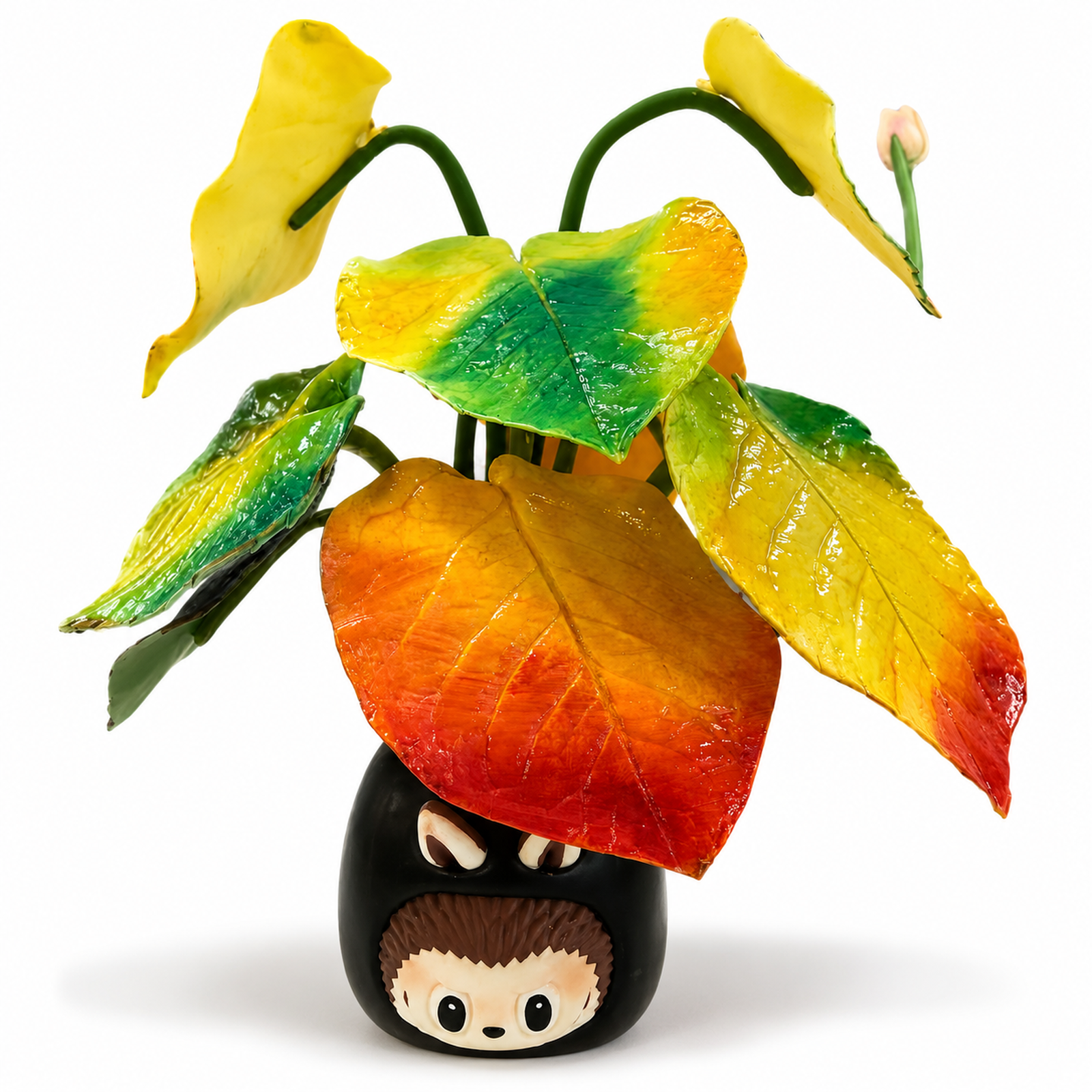 Rainbow Hosta Labubu Resin Clay Plant Decor