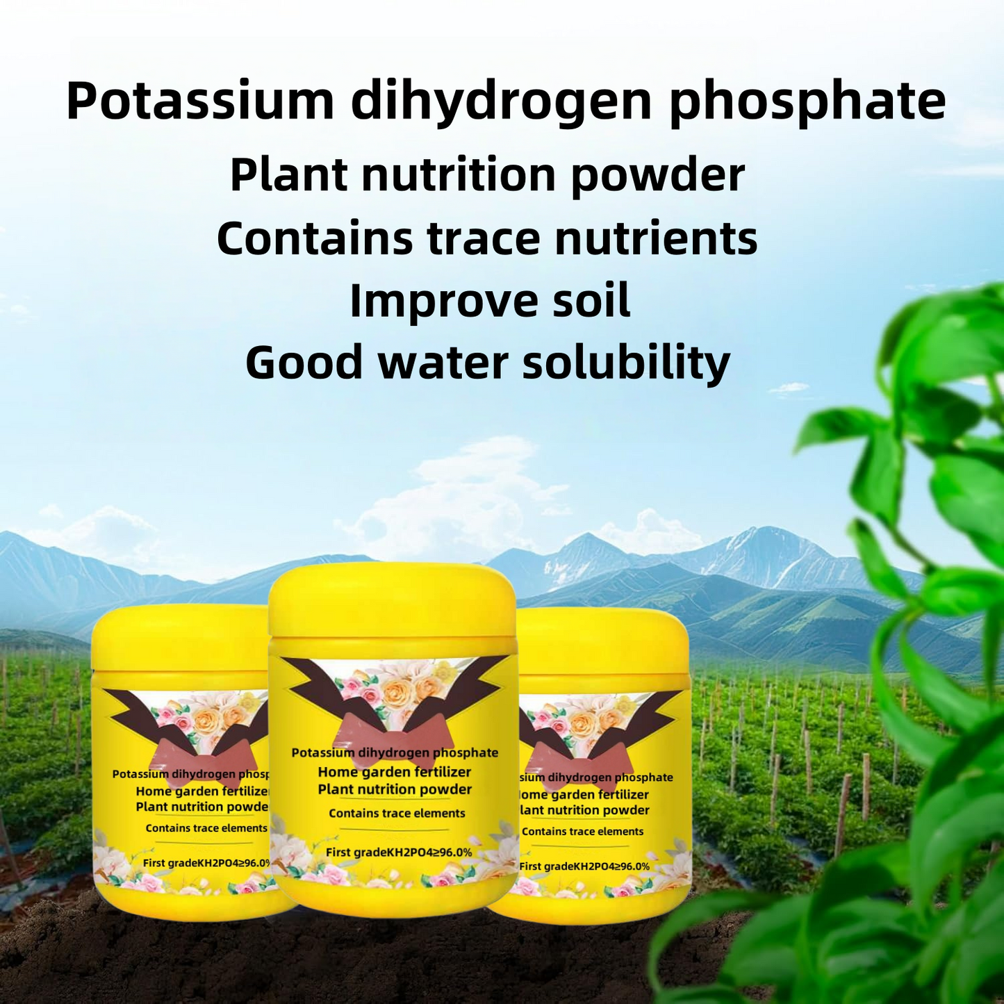 Potassium Phosphate Plant Nutrition Powder 450g — Home Garden Fertilizer with Trace Elements