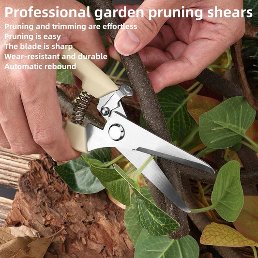 Professional Garden Pruning Shears 404 — Straight Blade, Auto-Rebound, All-Purpose
