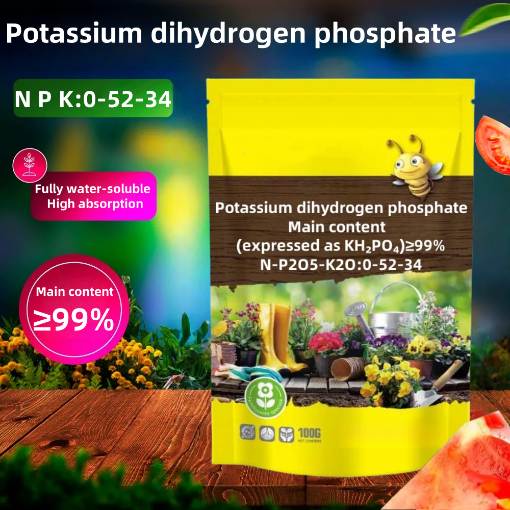 Potassium Dihydrogen Phosphate Fertilizer 100g — ≥99% Pure KH₂PO₄, Bloom Booster