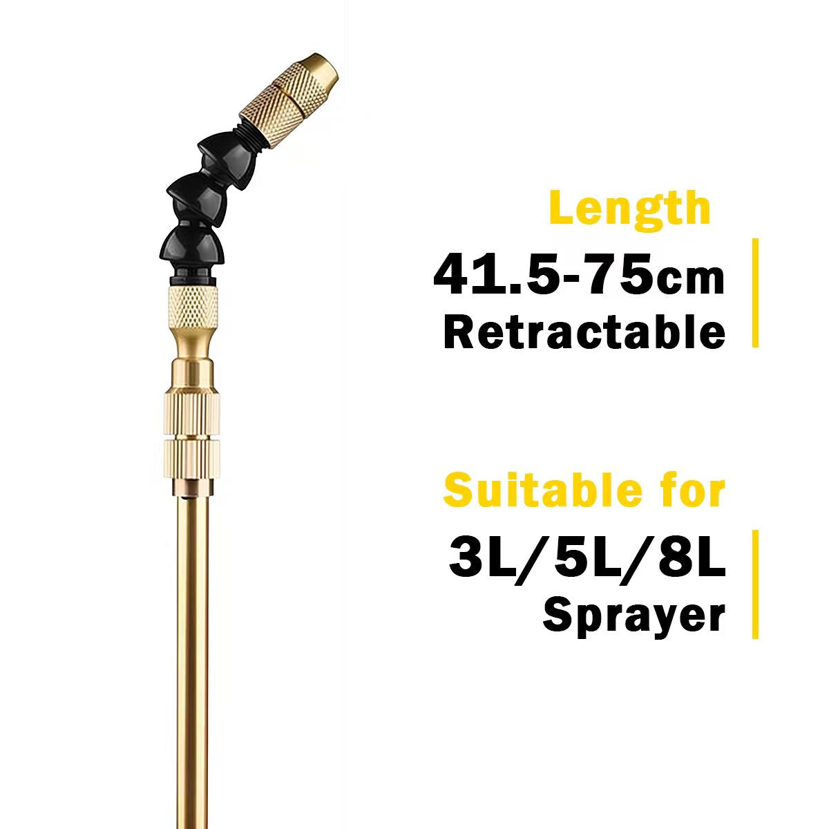 360° All-Copper Telescopic Spray Wand — Swivel Head, Adjustable Length, Universal Fit