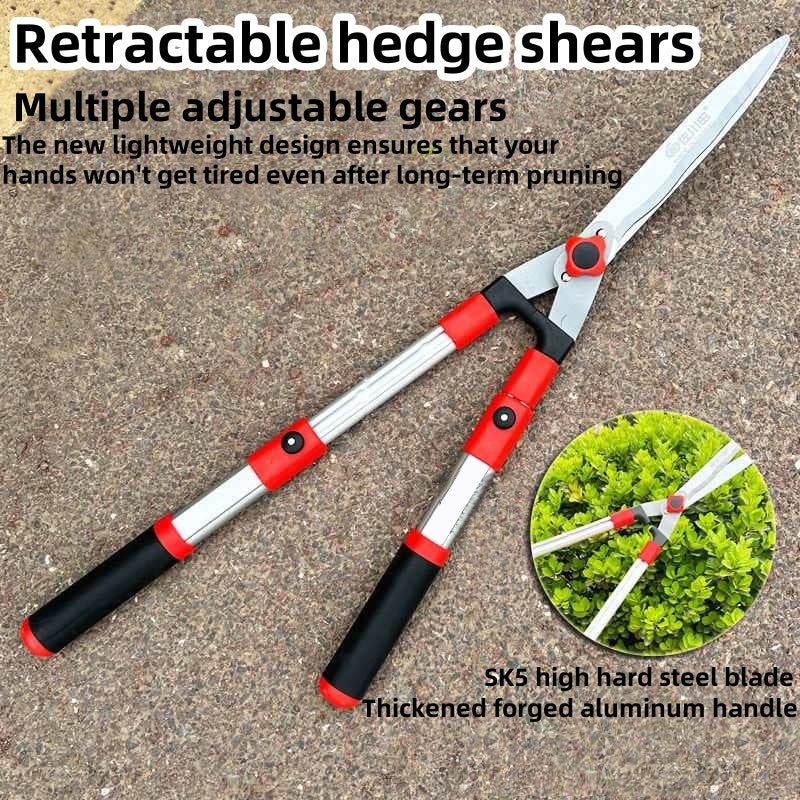 SK5 Extendable Hedge Shears 8219 — Serrated Blade, Telescopic Handle, Professional Pruning