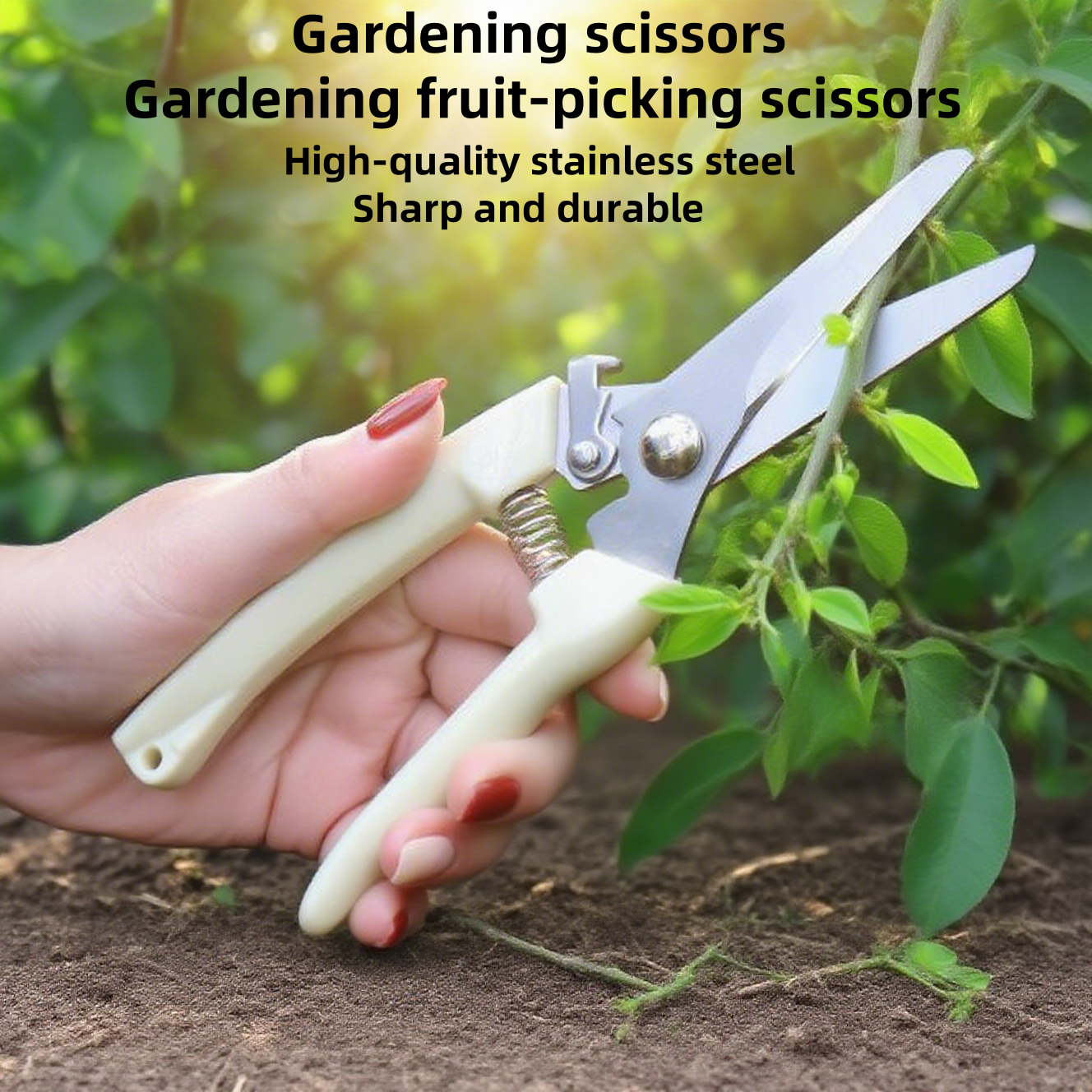 Professional Garden Pruning Shears 404 — Straight Blade, Auto-Rebound, All-Purpose