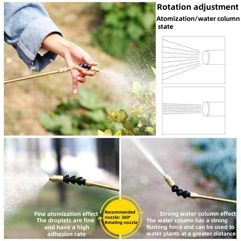 360° All-Direction Copper Telescopic Spray Wand — 43.5–75cm, Universal Fit