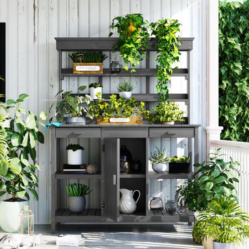Farmhouse 66" Wooden Potting Bench