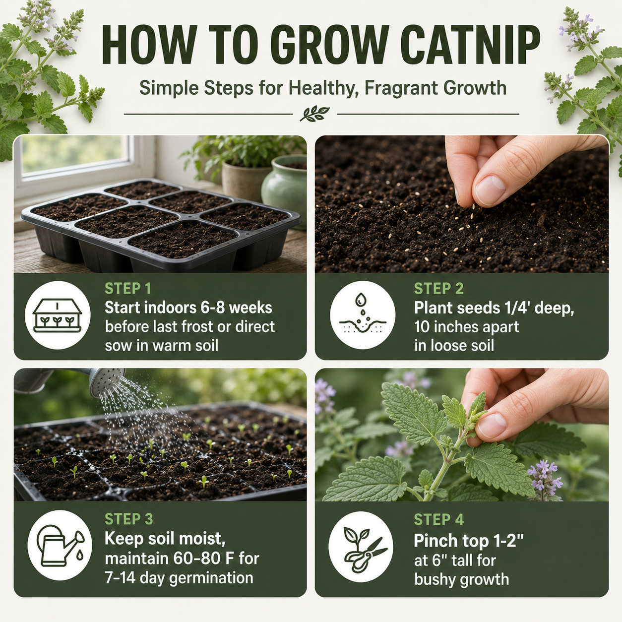 Catnip Seeds – Nepeta cataria | 200 Seeds | Perennial Herb