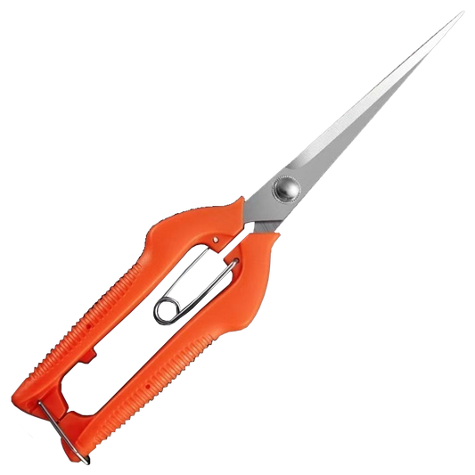Fruit Picking Scissors 912 — Long Straight Blade, Safety Lock, Harvest Shears