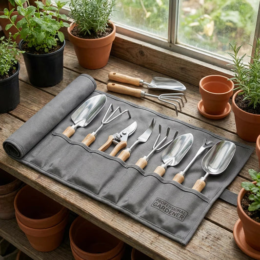 11-Piece Professional Garden Tool Set with Organizer