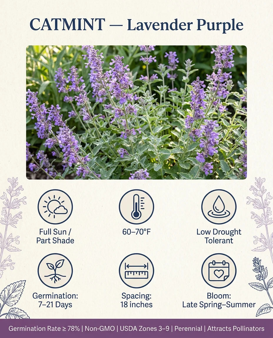 Catmint Growing Requirements Infographic