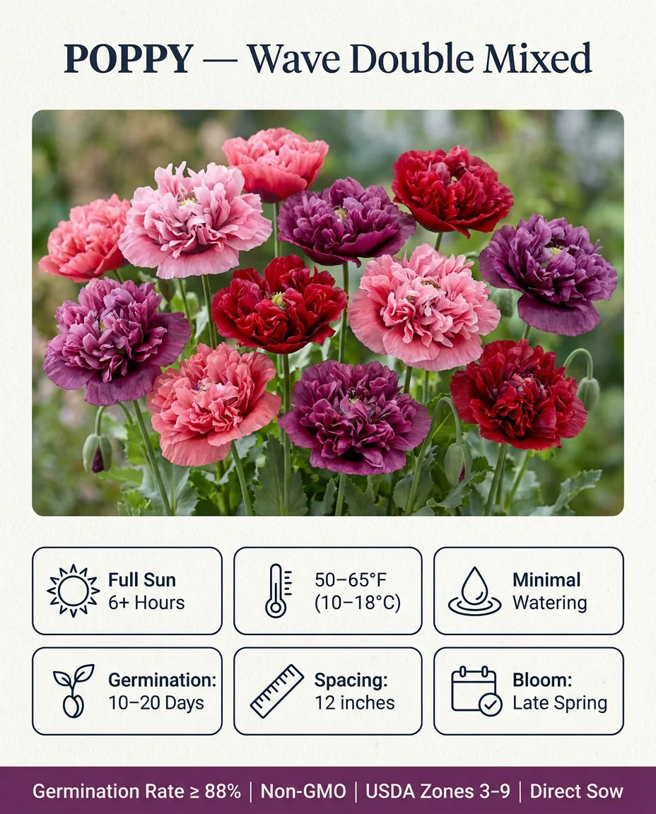 Poppy Growing Requirements Infographic