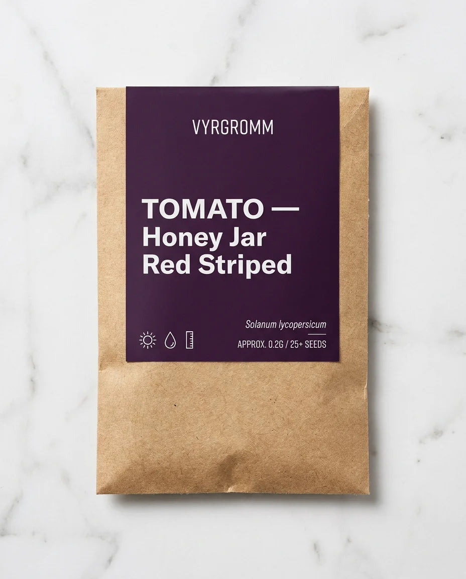Tomato Honey Jar Red Striped - Seed Packet