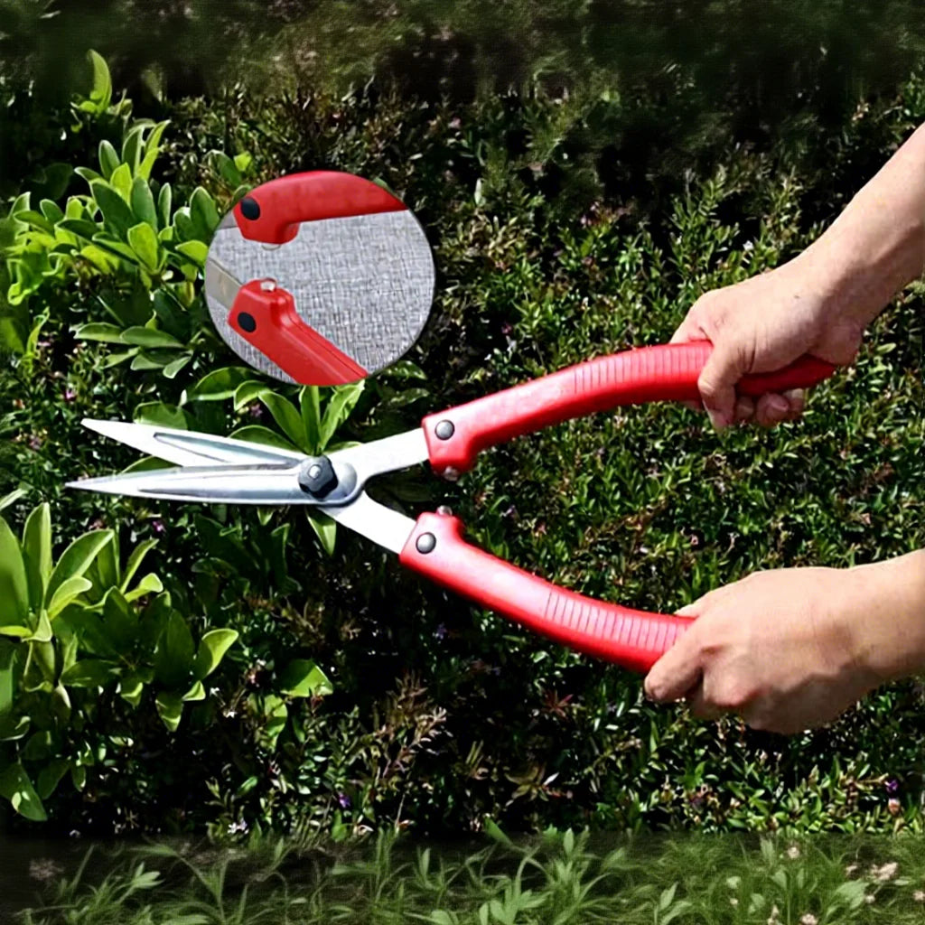 Professional Hedge Shears — Japanese Steel Blades, Shock-Absorbing, K-800