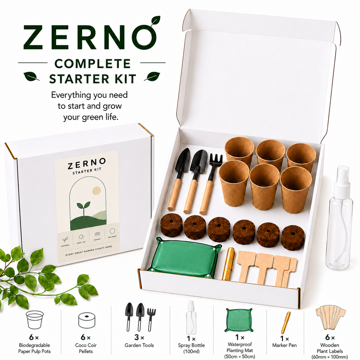 Zerno Seed Starter Kit — Egg Tray Complete Set
