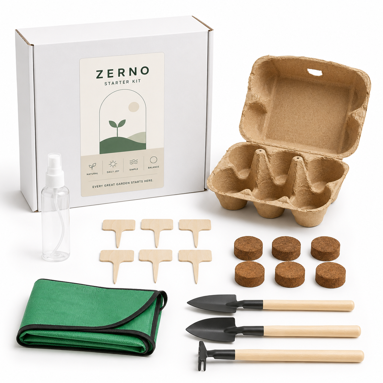 Zerno Egg Tray Starter Kit with Coco Pellets