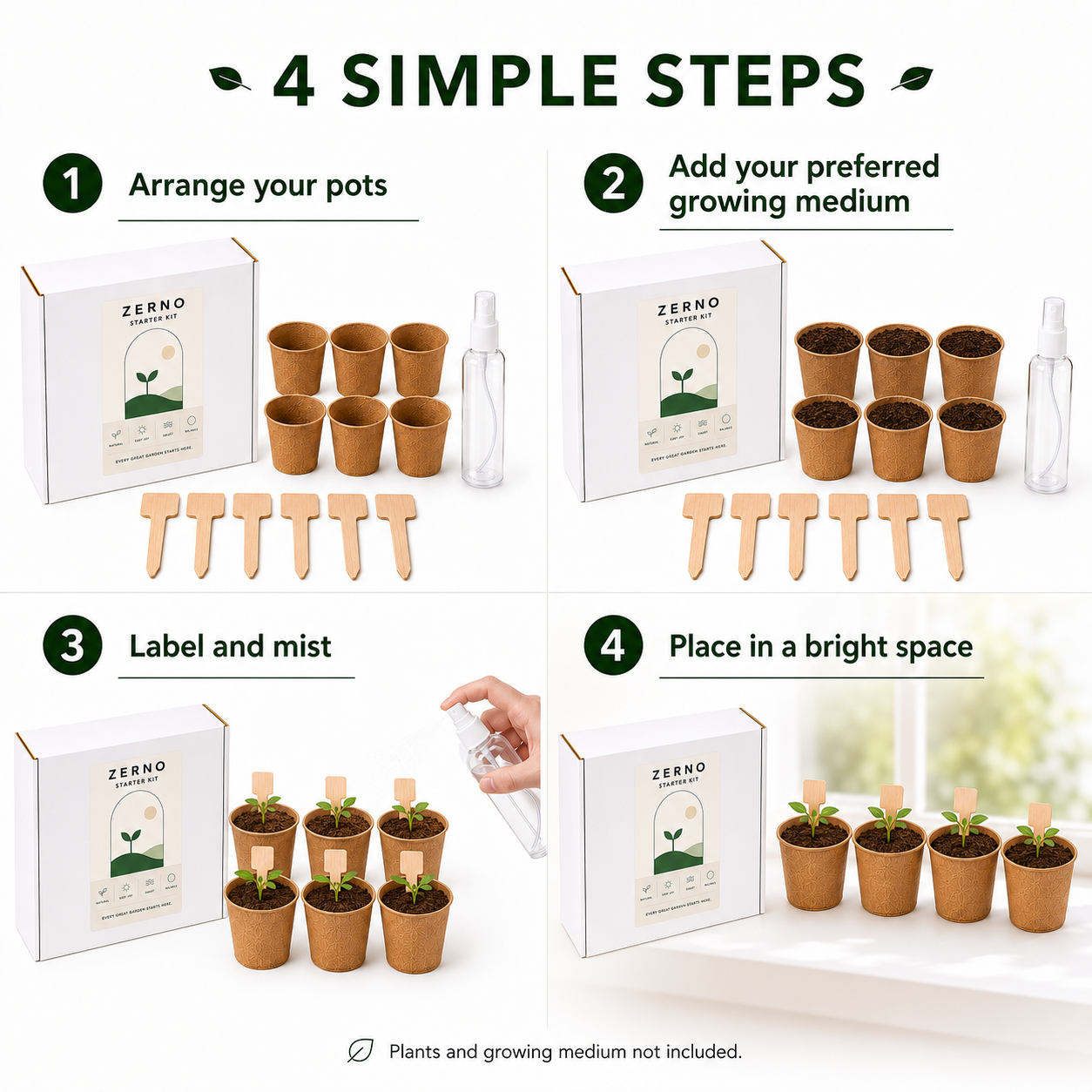 Zerno Seed Starter Kit — Peat Cups Set