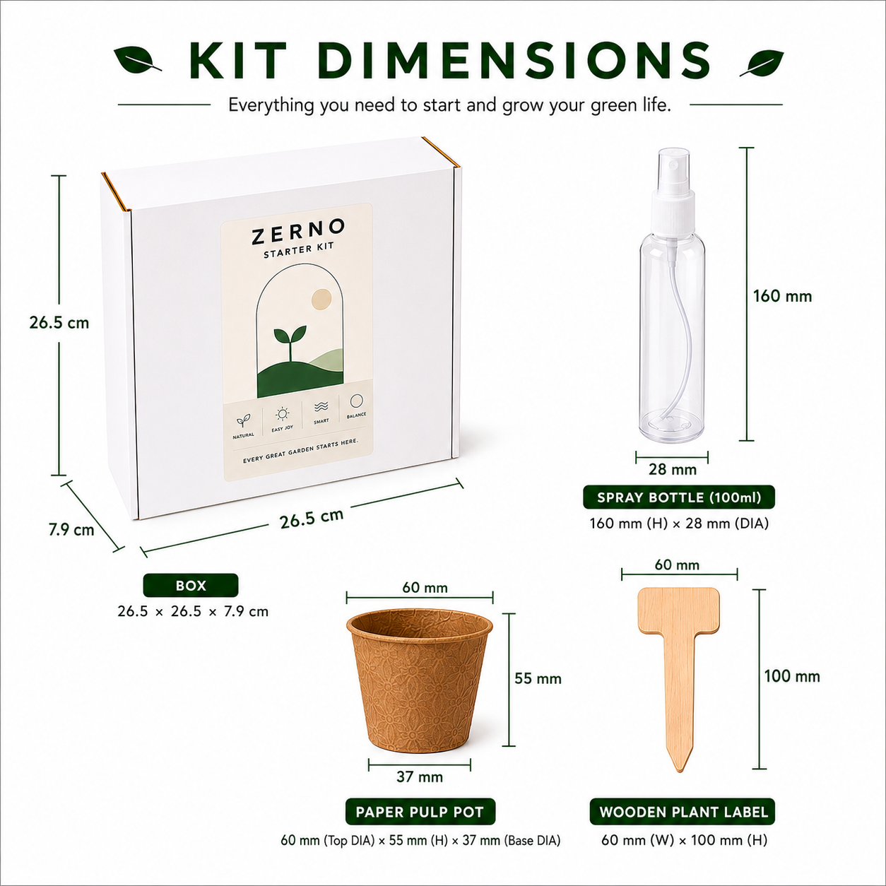 Zerno Seed Starter Kit — Peat Cups Set