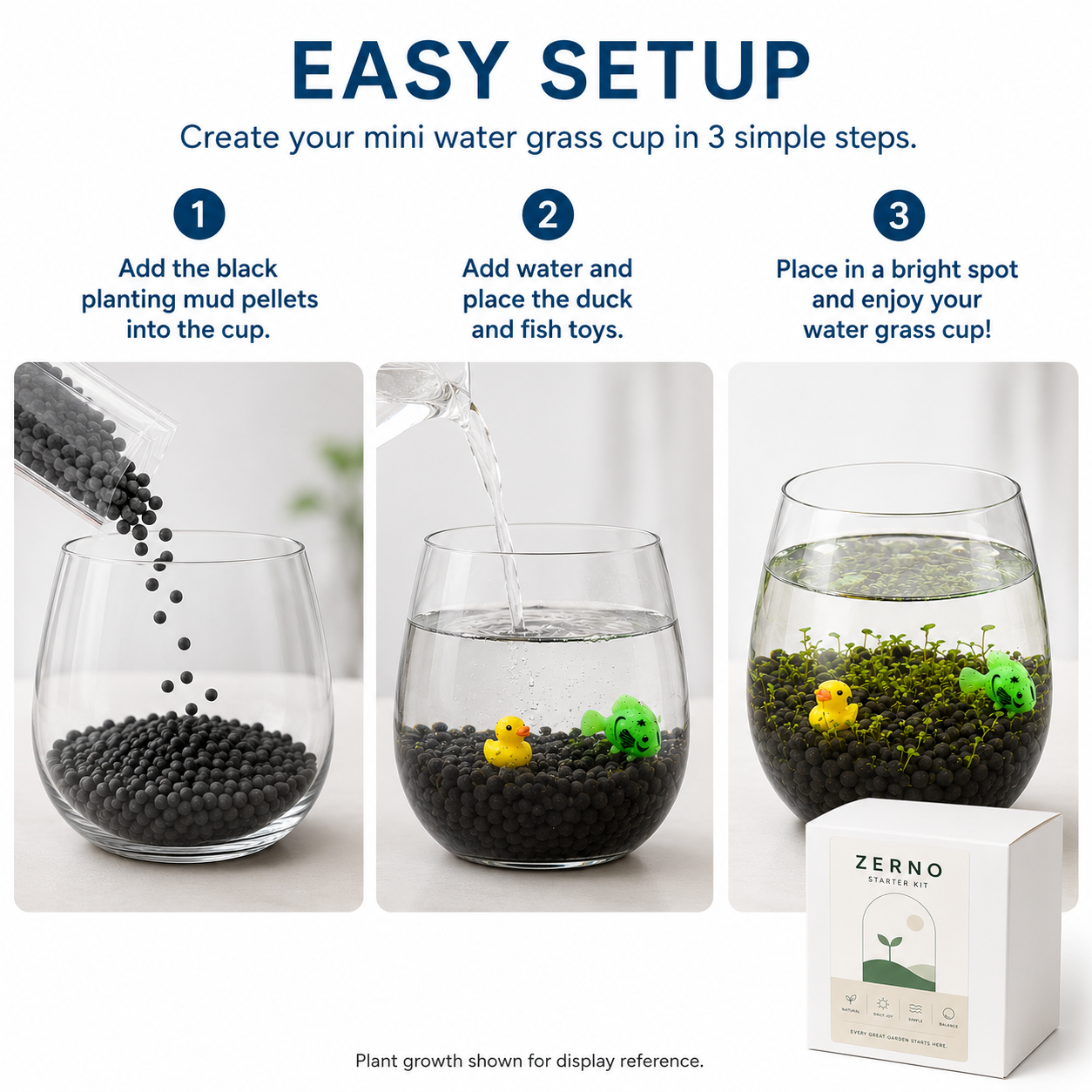 Aquatic Mini Garden Glass Cup Set