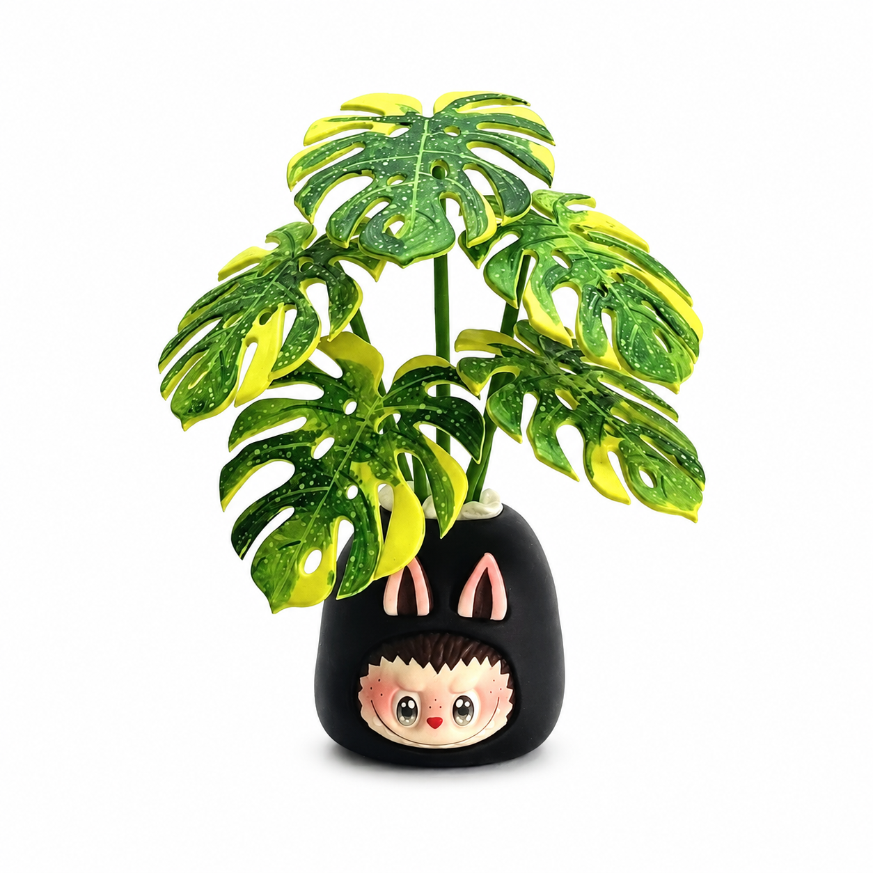 Green Labubu Resin Clay Plant Figurine