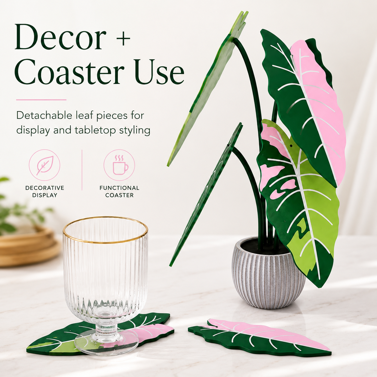 3D Printed Colorful Monstera Plant Decor