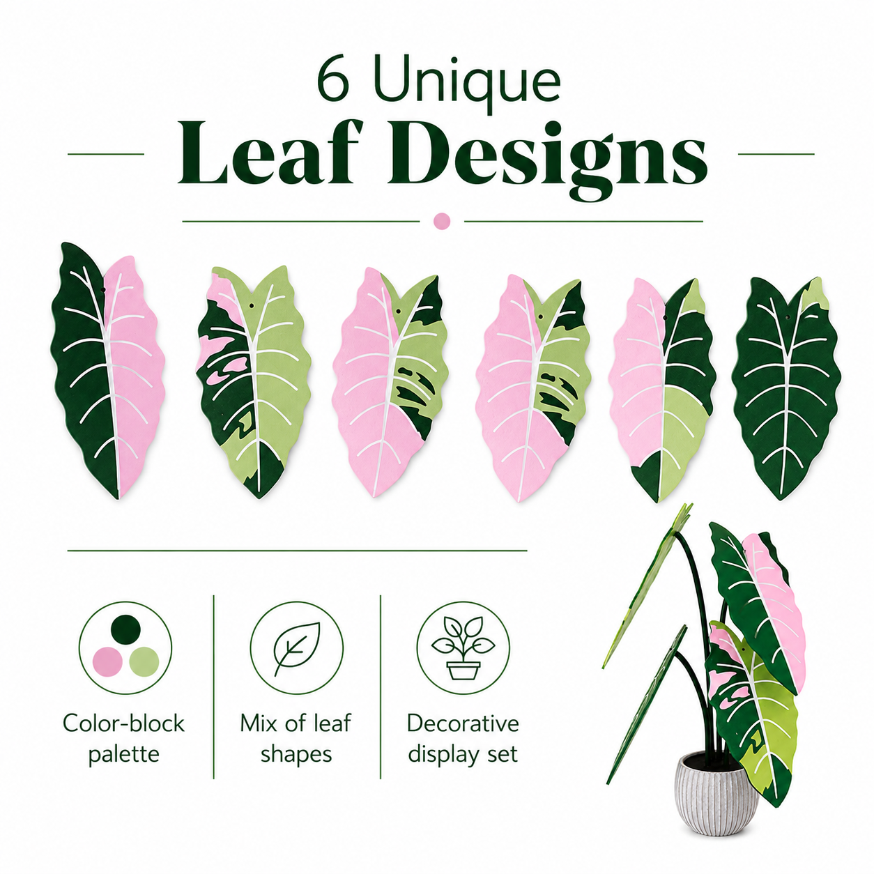 3D Printed Colorful Monstera Plant Decor