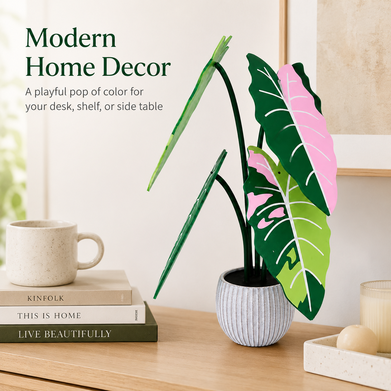 3D Printed Colorful Monstera Plant Decor