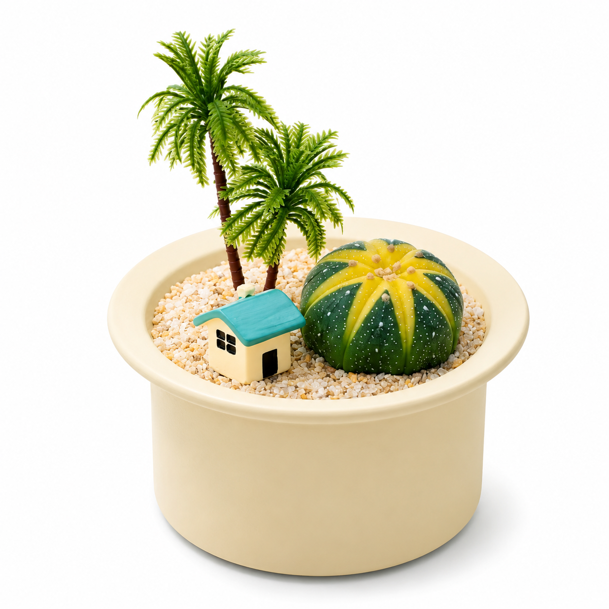 Cactus Landscape Planter with Miniature Scene