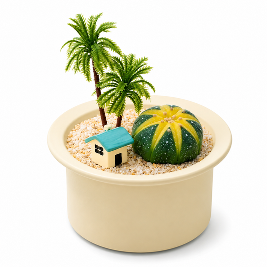 Cactus Landscape Planter with Miniature Scene