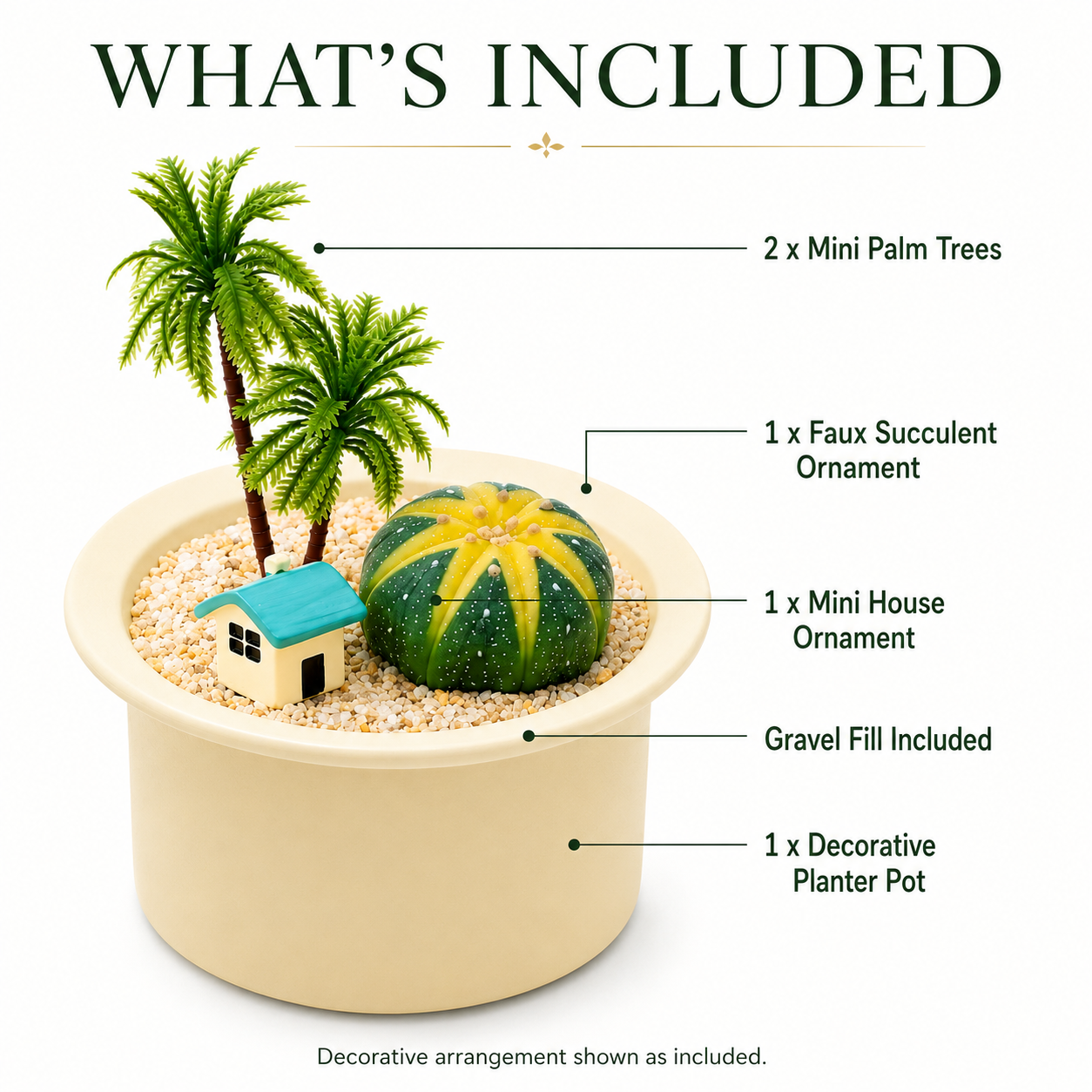 Cactus Landscape Planter with Miniature Scene