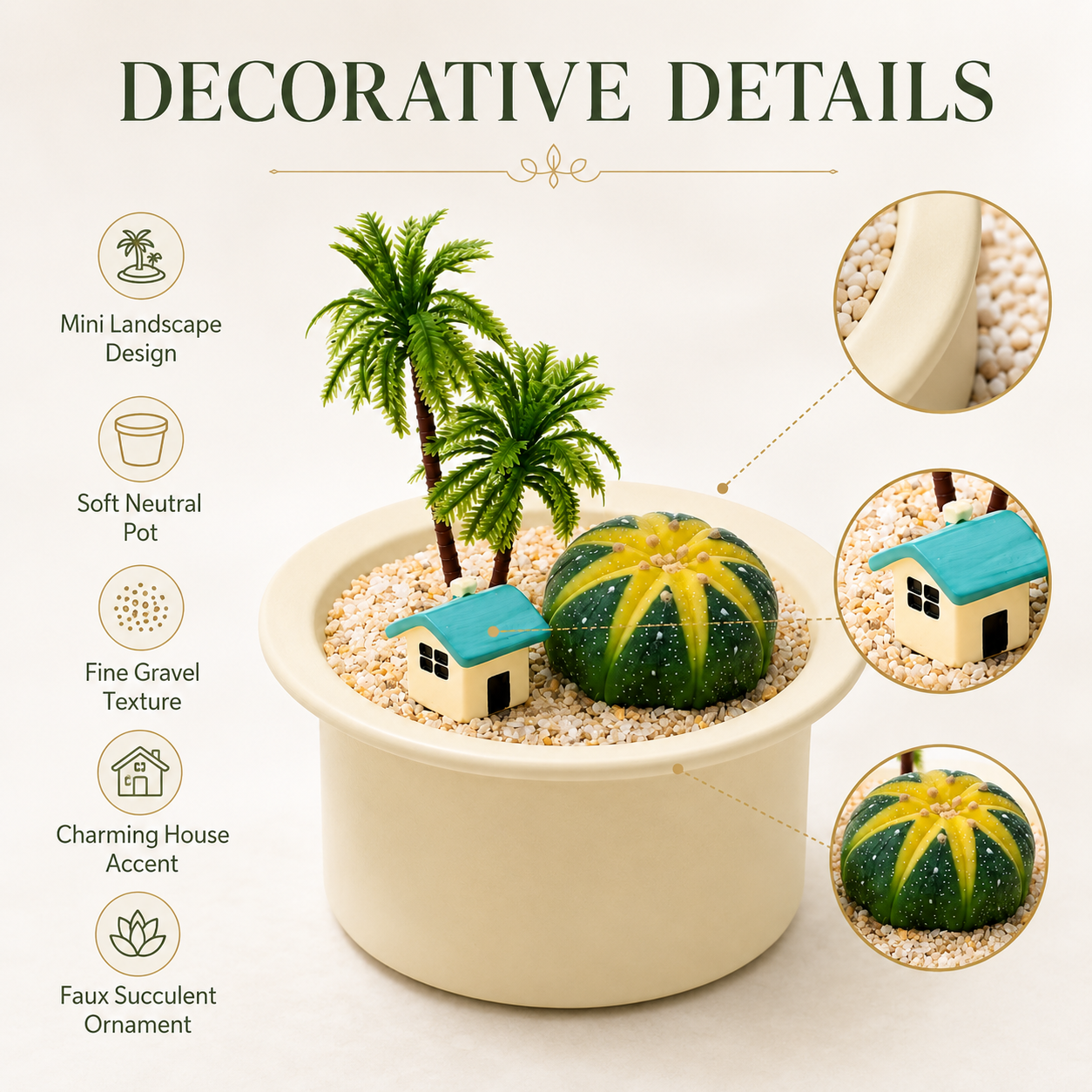 Cactus Landscape Planter with Miniature Scene