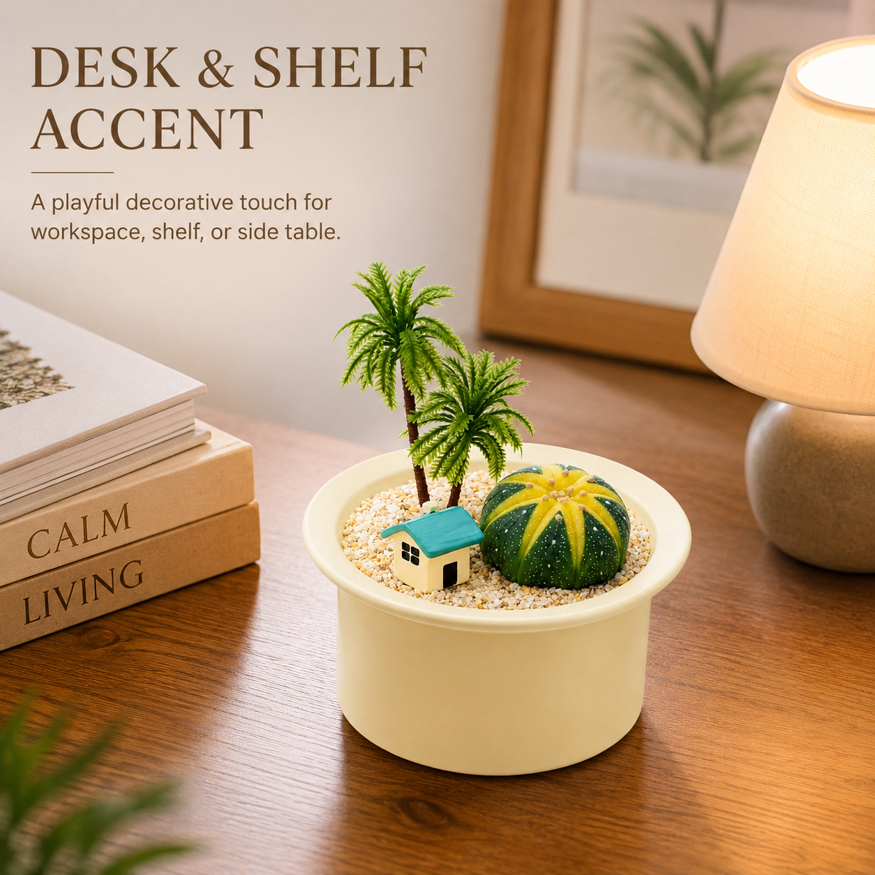 Cactus Landscape Planter with Miniature Scene