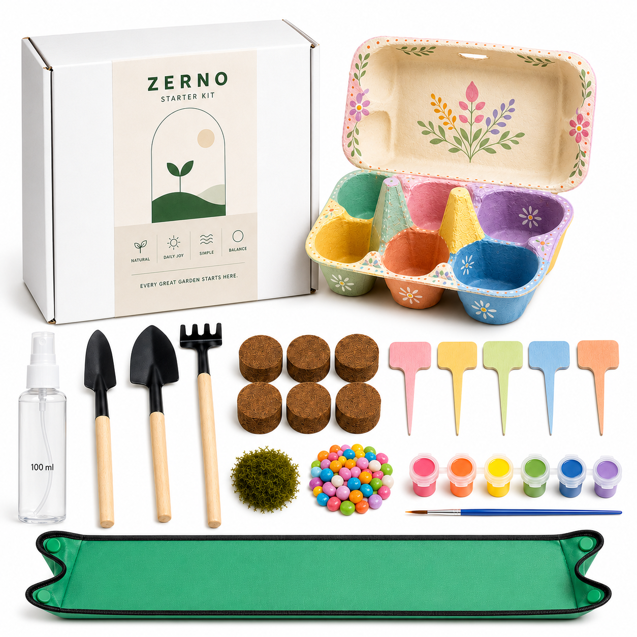Zerno Painted Egg Tray Starter Kit