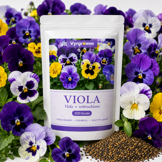 Viola Seeds – Pansy Mix | 200 Seeds | Cool-Season Colorful Flower