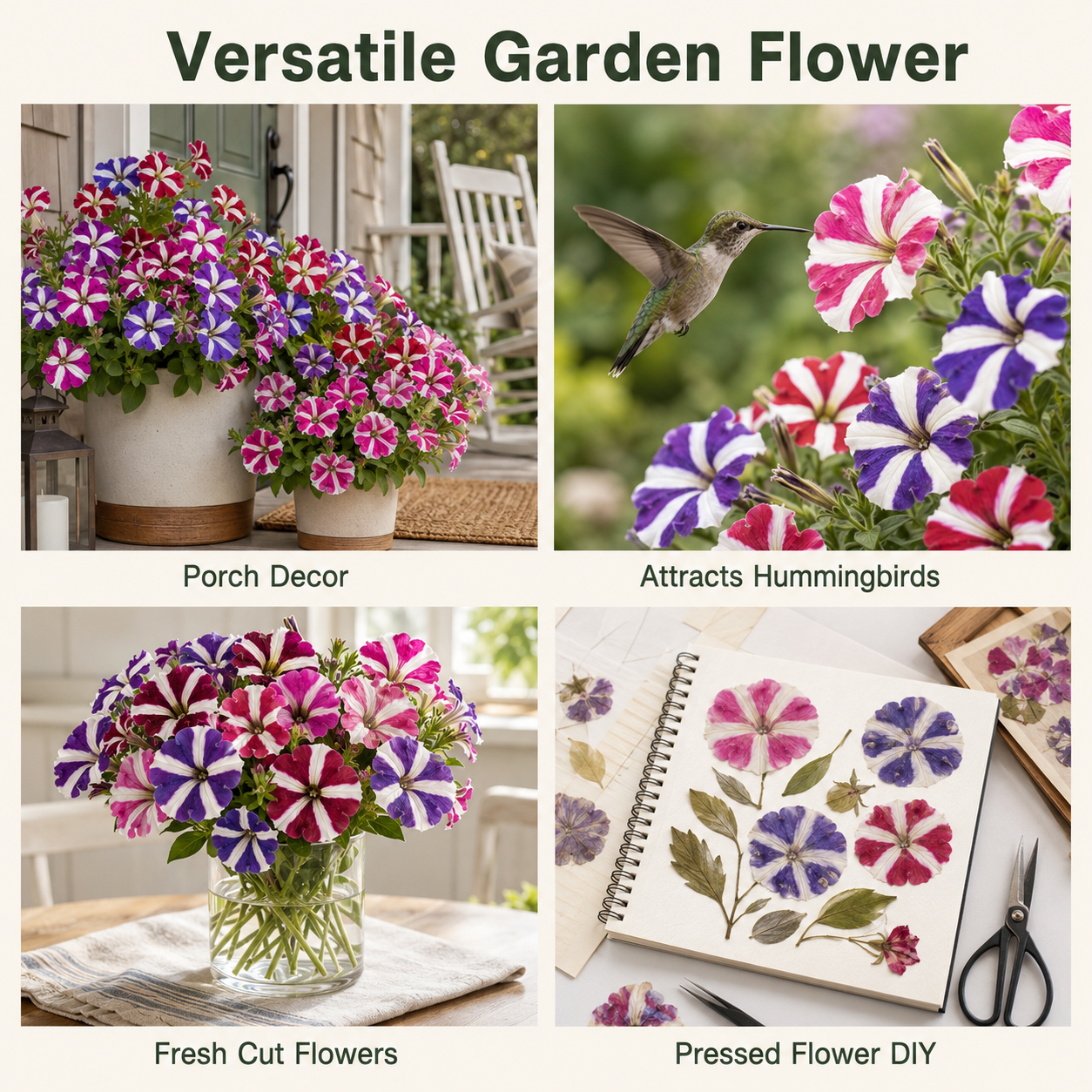 Petunia Seeds – Star Mix | 200 Seeds | Long-Blooming Annual