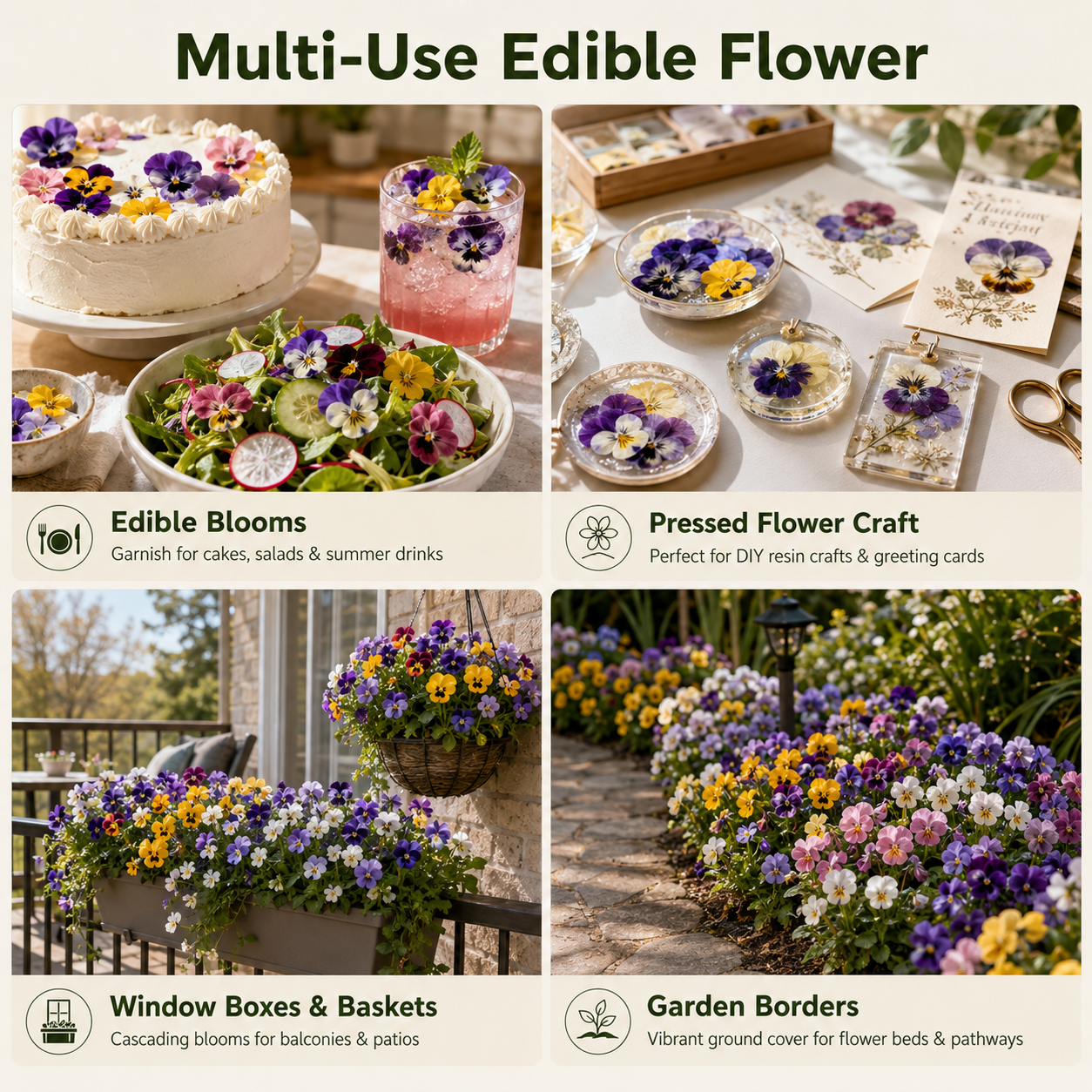 Viola Seeds – Pansy Mix | 200 Seeds | Cool-Season Colorful Flower