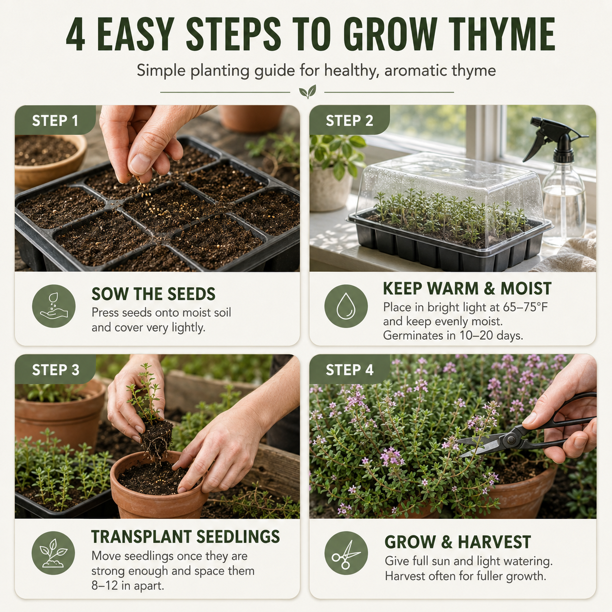 Thyme Seeds – Thymus mongolicus | 200 Seeds | Aromatic Perennial Herb